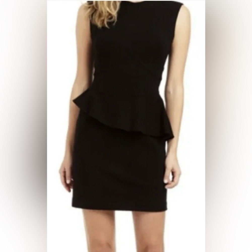 Drew Trudy Black Sleeveless Peplum Cocktail Dress Size 10